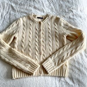Brandy Melville Cream Cable Knit Cardigan